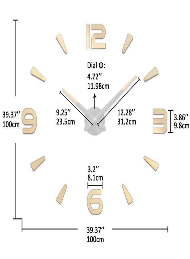 VANGOLD Design 3D Wall Clock for Living Room Decor (Gold and Black Decor) - Image 3
